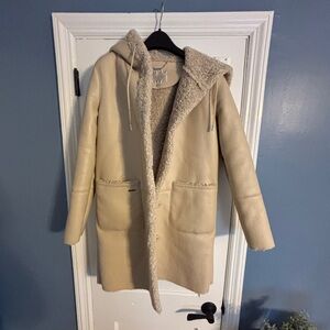 Guess Cream Teddy Jacket with Hood